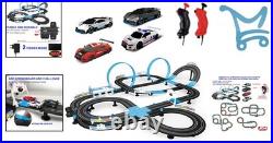 Slot Car Track Set High-Speed Racing 4 Vehicles Hand Controls Lap Counter