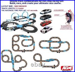 Slot Car Track Set High-Speed Racing 4 Vehicles Hand Controls Lap Counter