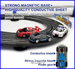 Slot Car Track Set High-Speed Racing 4 Vehicles Hand Controls Lap Counter