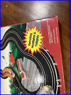 Slot car track super American road race Camaro and Thunderbird included