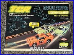 TCR Slotless Glow Car Track Set In Box Dodge Chevy Jam Car Tested Working