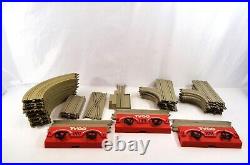 TYCO Electric Trucking Slot Track Pieces x 35 3 Controllers Turnout Crossover ++