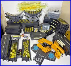 TYCO HO Slot Car Track Huge Lot Curves Straights Controllers Power Pack Vtg