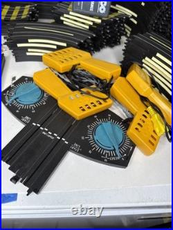 TYCO HO Slot Car Track Huge Lot Curves Straights Controllers Power Pack Vtg