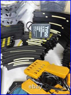 TYCO HO Slot Car Track Huge Lot Curves Straights Controllers Power Pack Vtg