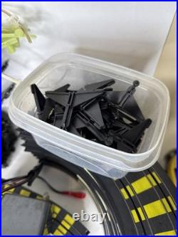 TYCO HO Slot Car Track Huge Lot Curves Straights Controllers Power Pack Vtg