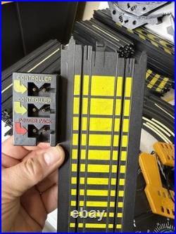 TYCO HO Slot Car Track Huge Lot Curves Straights Controllers Power Pack Vtg