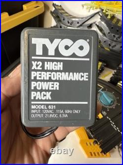 TYCO HO Slot Car Track Huge Lot Curves Straights Controllers Power Pack Vtg