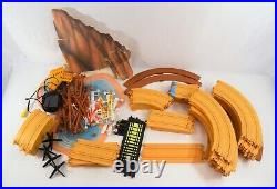 TYCO Sand Tan HO Scale Slot Car Track Set 64 Pcs With Power Supply Controllers +