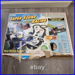 TYCO Super Sound Racing Electric Slot Car Set HO Scale with Track & 2 Cars