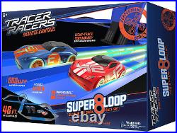 Tracer Racers R/C High Speed Remote Control Super 8 Speedway Glow Track 2 Cars