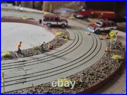 Tyco Custom Plam Beach RAMABLE POLICE ROADBLOCK US1 SLOT CAR TRACK PIVIT ACTION