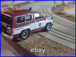 Tyco Custom Plam Beach RAMABLE POLICE ROADBLOCK US1 SLOT CAR TRACK PIVIT ACTION