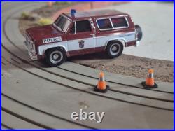 Tyco Custom Plam Beach RAMABLE POLICE ROADBLOCK US1 SLOT CAR TRACK PIVIT ACTION
