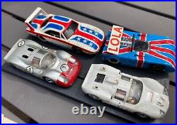 Tyco Pro Competition Lighted RACING Track SIX Slot Cars HO Aurora Gremlin AFX