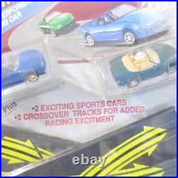 Tyco Slot Car Ho Scale Hp7 Mazda Mx-5 Miata Super Bonus Pack 2 Crossover Tracks