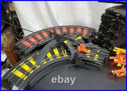 Tyco -Slot Car Track, Lane Squeeze, Loops, Curves 76 Track Pieces, No Cars READ