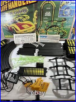 Tyco Super Cliff Hangers with Nite Glow Electric Slot Car Track Set 1984