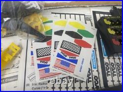 Tyco Super Sound Electric Racing Slot Car Set Formula One Complete Working 1992