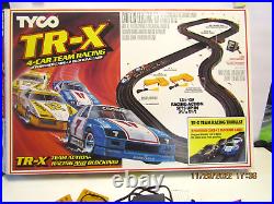 Tyco Tr-x-4 Cars-2 Powered-2 Blocking-team Racing And Track Set-original Box