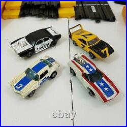 Tyco U Turn Chase Slot Car Vintage Lot, Four Cars Track Controllers AS-IS