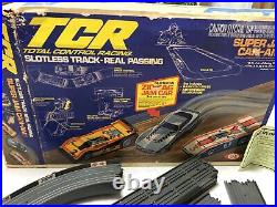 VINTAGE 1977 TCR Super Jam Can-Am Slotless Slot Car Track Set In Box. Corvette
