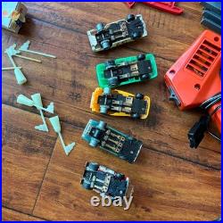 VINTAGE 1979 IDEAL TCR SLOTLESS TRACK LIGHTED BLAZERSRACE SET With 5 SLOT CARS