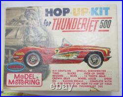 VINTAGE THUNDER JET 500 SLOT CAR & TRACK w 6 CARS MODEL TRAIN SET AS IS