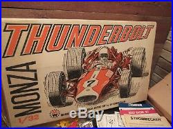 Vintage 1960's Strombecker THUNDERBOLT MONZA Race Track And 4 Cars 1/32 Scale