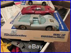 Vintage 1960's Strombecker THUNDERBOLT MONZA Race Track And 4 Cars 1/32 Scale