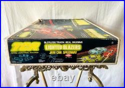 Vintage 1977 Ideal TCR Lighted Blazers Jam Car 400 Slotless Speedway Set