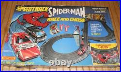 Vintage 1979 Matchbox Speedtrack HO Slot Car Set Spider-Man & Villain Black Van