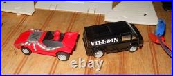 Vintage 1979 Matchbox Speedtrack HO Slot Car Set Spider-Man & Villain Black Van