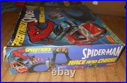 Vintage 1979 Matchbox Speedtrack HO Slot Car Set Spider-Man & Villain Black Van