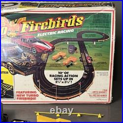 Vintage 1980's Tyco Turbo Firebirds Slot Car Racing Set With Cars! 90% Complete
