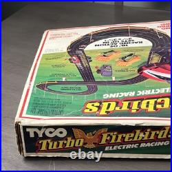 Vintage 1980's Tyco Turbo Firebirds Slot Car Racing Set With Cars! 90% Complete