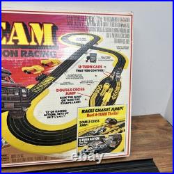 Vintage 1983 Tyco The A-Team Action Racing Tracks Slot Car WithBox & Police Car