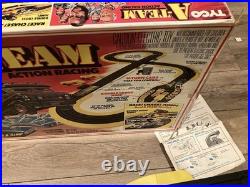 Vintage A-TEAM Slot Car Action Race Track Set Complete Withbox 1983 TYCO NICE