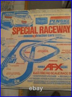Vintage Aurora AFX Slot Car Track SEARS Penske Special Raceway MAGNA Traction