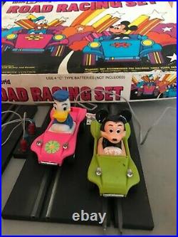 Vintage Disney Slot Car Track Set Mickey Mouse & Donald Duck Set