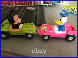 Vintage Disney Slot Car Track Set Mickey Mouse & Donald Duck Set