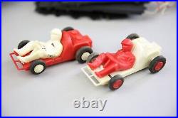 Vintage Eldon Go Kart Slot Car Track Set 1960's White Red Racing toy Driver box