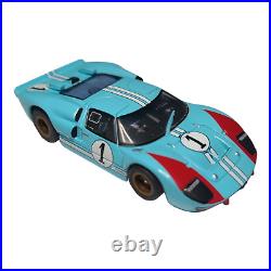 Vintage HO TOMY AFX Mega G #1 Ken Miles Ford GT40 Clear Race Track Slot Car