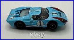 Vintage HO TOMY AFX Mega G #1 Ken Miles Ford GT40 Clear Race Track Slot Car