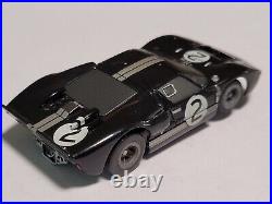 Vintage HO TOMY AFX Turbo #2 Ford GT40 MKII Black/Silver Race Track Slot Car