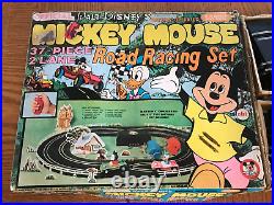 Vintage MICKEY MOUSE DONALD DUCK SLOT CAR RACE TRACK SET. NEW OLD STOCK