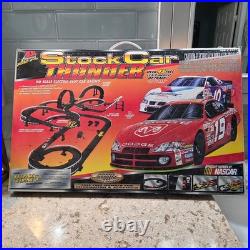 Vintage Racing Stock Car Thunder HO Scale NASCAR Slot Car Set 45ft Track UNUSED