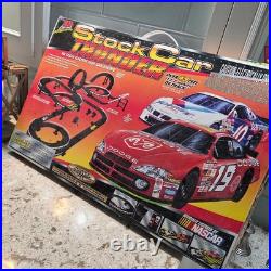 Vintage Racing Stock Car Thunder HO Scale NASCAR Slot Car Set 45ft Track UNUSED