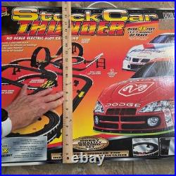 Vintage Racing Stock Car Thunder HO Scale NASCAR Slot Car Set 45ft Track UNUSED