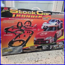 Vintage Racing Stock Car Thunder HO Scale NASCAR Slot Car Set 45ft Track UNUSED
